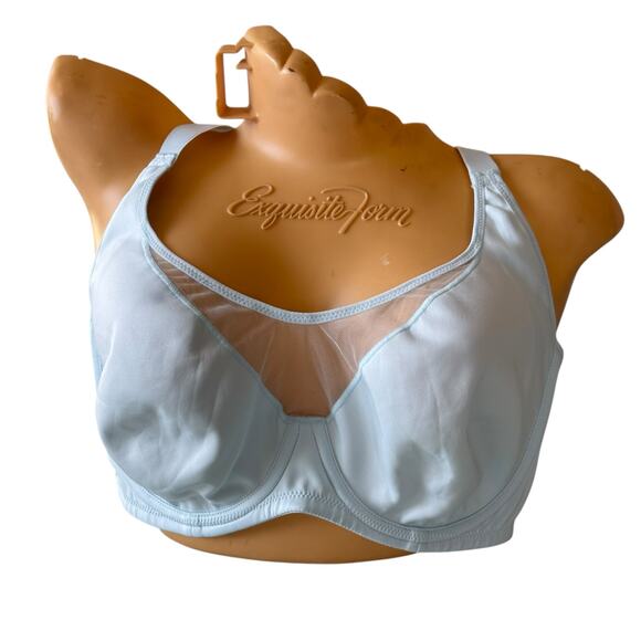 NWT Delimira Full Coverage Light Blue Bra 40C Underwire W681A Pastel Mesh - Picture 1 of 8
